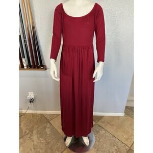 Women Long Sleeves Maxi Dress Plain Empire Waist Casual Dress Loose Fall/Winter